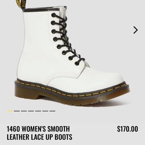 Dr. martens smooth leather lace up boots white